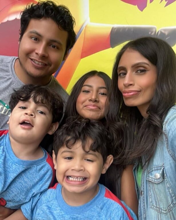 Esme Leos with her family members