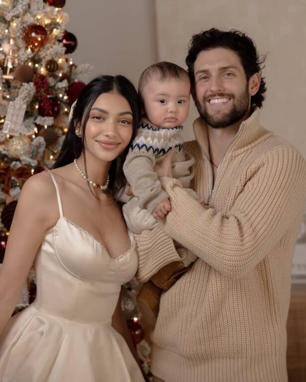 Ivor McCray with his wife and son